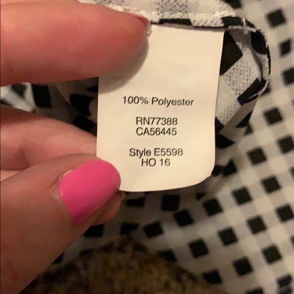 JCrew Black white plaid button down blouse Size S - Picture 7 of 8
